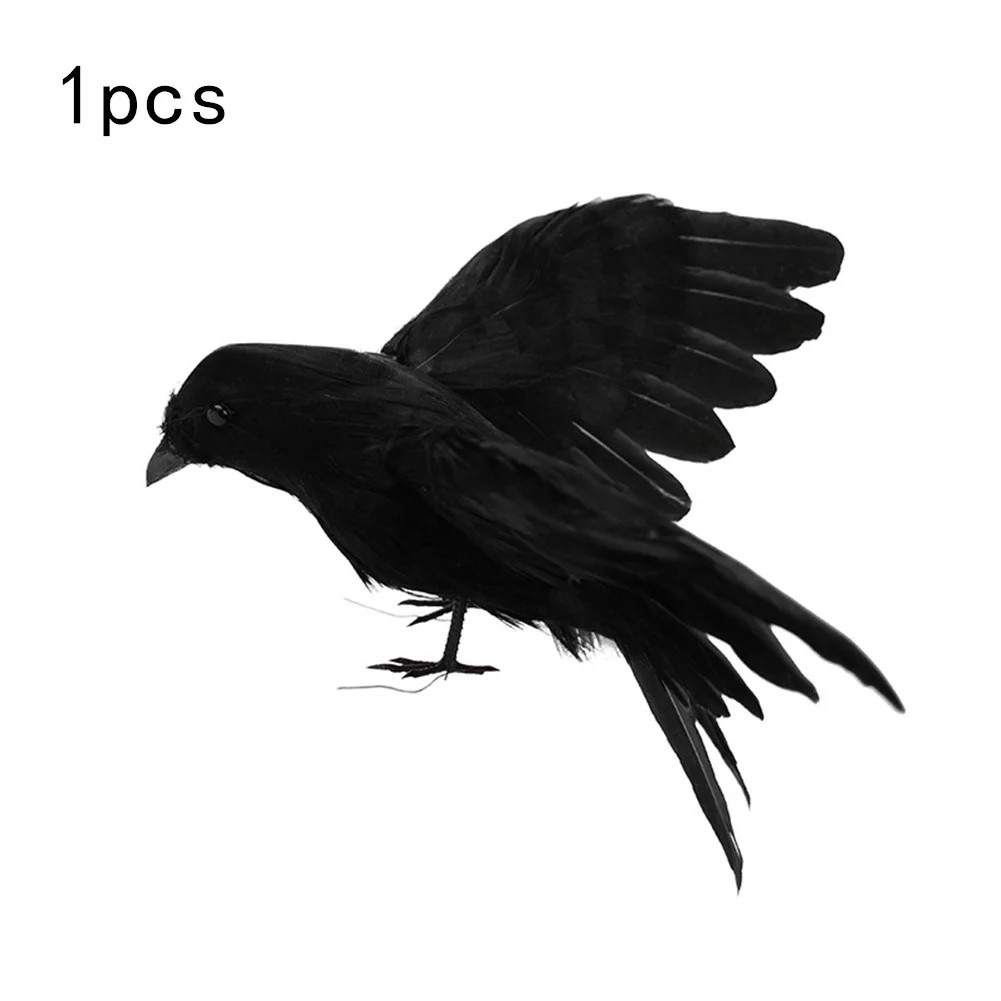 Adeeing Halloween Crows Black Feather Realistic Crows Prop for Outdoors and Indoors Halloween Dec... | Walmart (US)