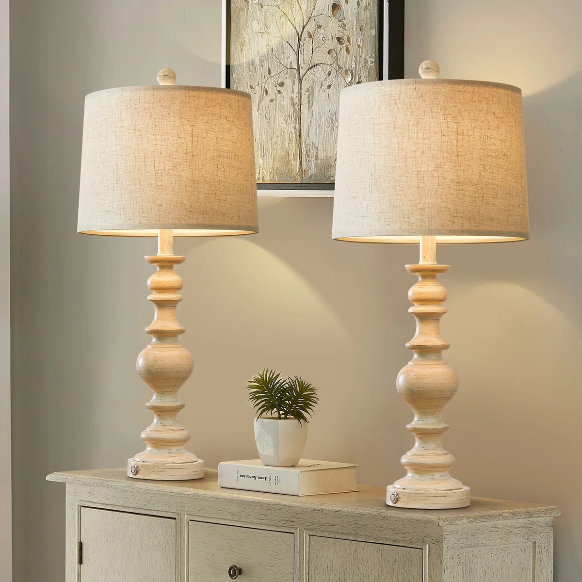 Polina 27.5" Resin Table Lamp With Touch, Suitable for Living Room, Bedroom, Office, Dormitory (S... | Wayfair North America