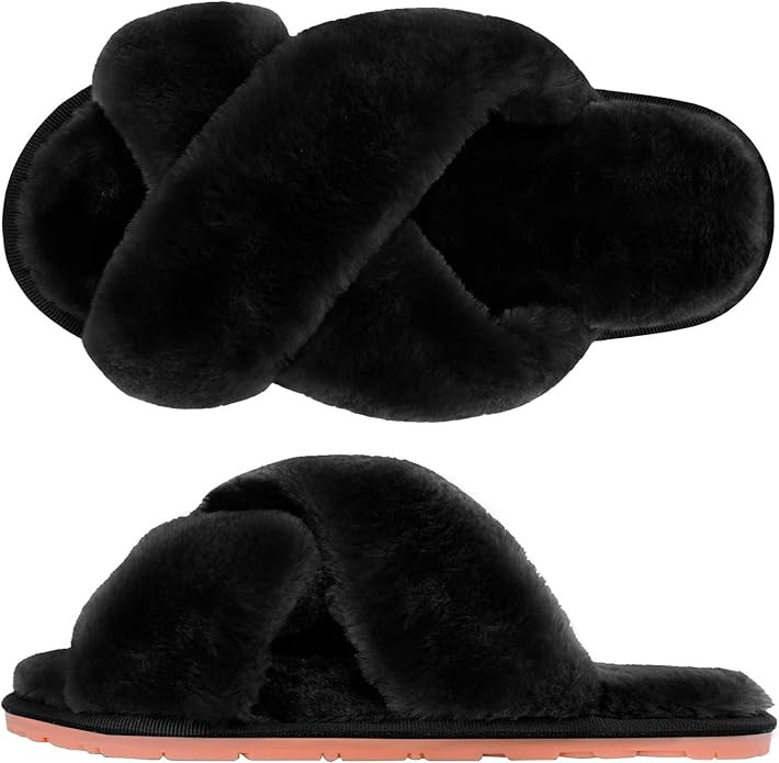 SIMIYA Memory Foam Slippers Women Fluffy Slippers Anti-Skid Fleece House Slipper for Outdoor Indo... | Amazon (UK)