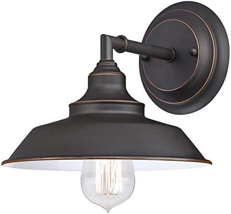 Westinghouse Lighting 6343500 Indoor Wall Fixture, 1-Light Sconce, Oil Rubbed Bronze/White | Amazon (US)
