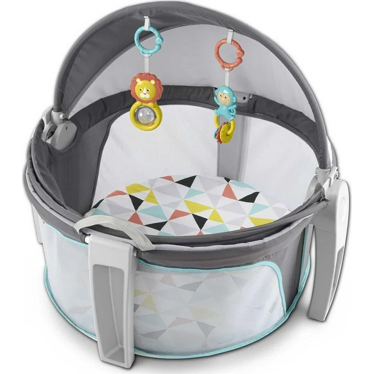 Fisher-Price On-the-Go Infant Dome Portable Bassinet and Play Space, Unisex, Windmill | Walmart (US)