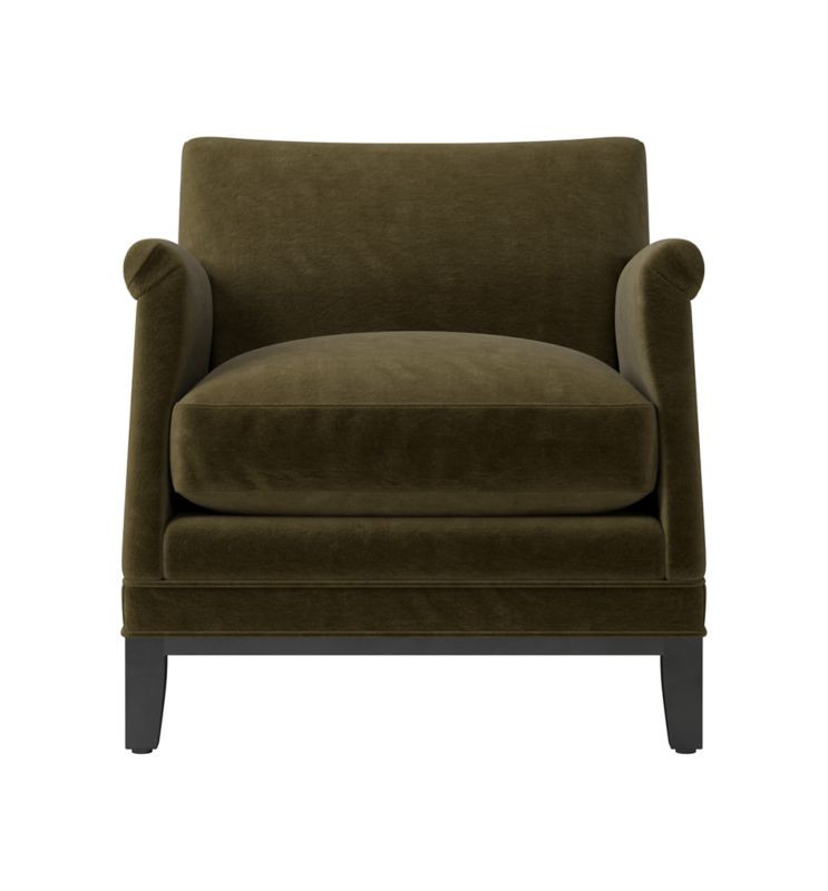 Olson Olive Green Velvet Accent Chair | CB2 | CB2
