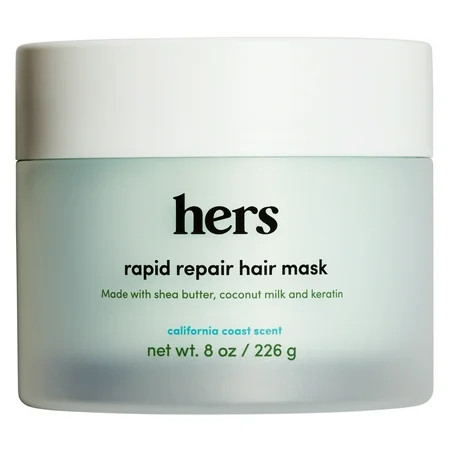 Hers Hydrating Rapid Repair Hair Mask with Coconut Oil Keratin & Shea Butter 8 oz | Walmart (US)