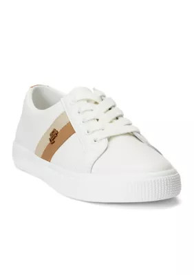 Lauren Ralph Lauren Women's Janson II Leather Sneakers, White, 9.5M | Belk