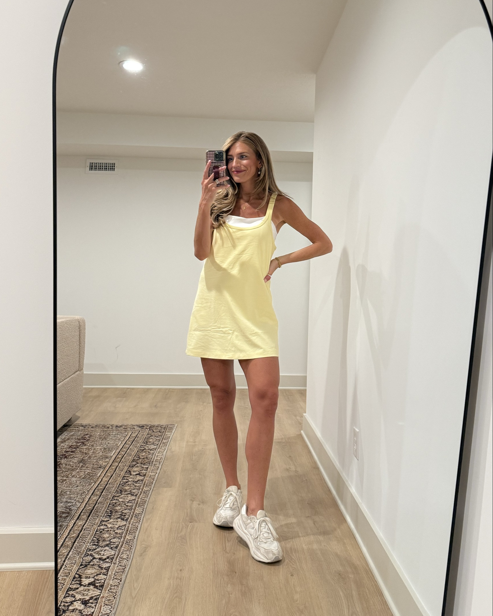 @abercrombie activewear dresses have been a life saver this postpartum. Long torso and tall girl friendly! Sized up to medium for the extra length but runs tts. Padded and shorts underneath

#LTKmomlife #LTKootd #LTKTall