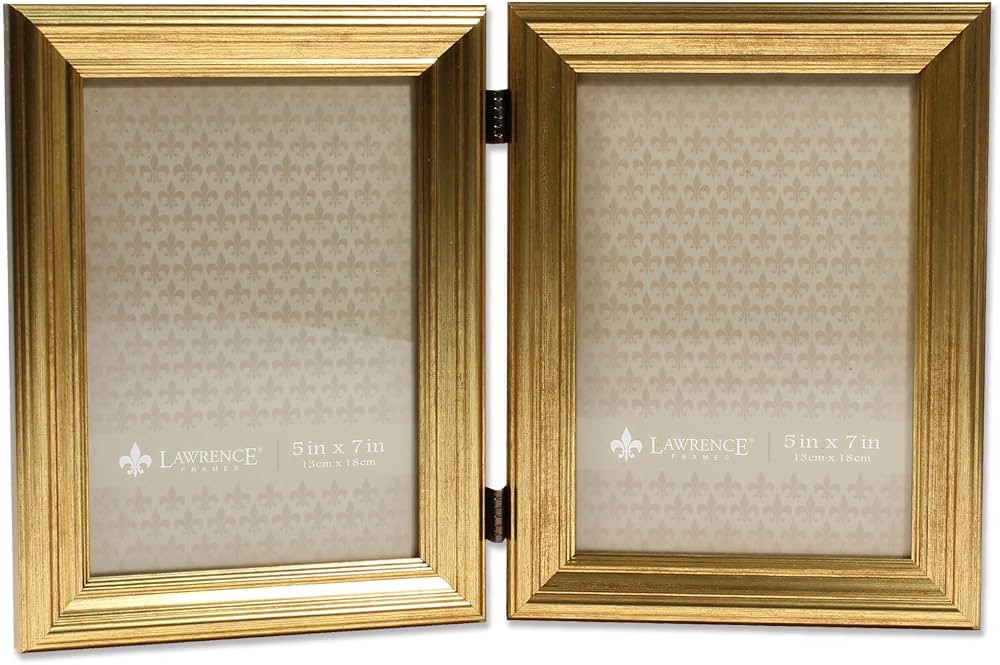 Lawrence Frames 5x7 Hinged Double Sutter Burnished Gold Picture Frame | Amazon (US)