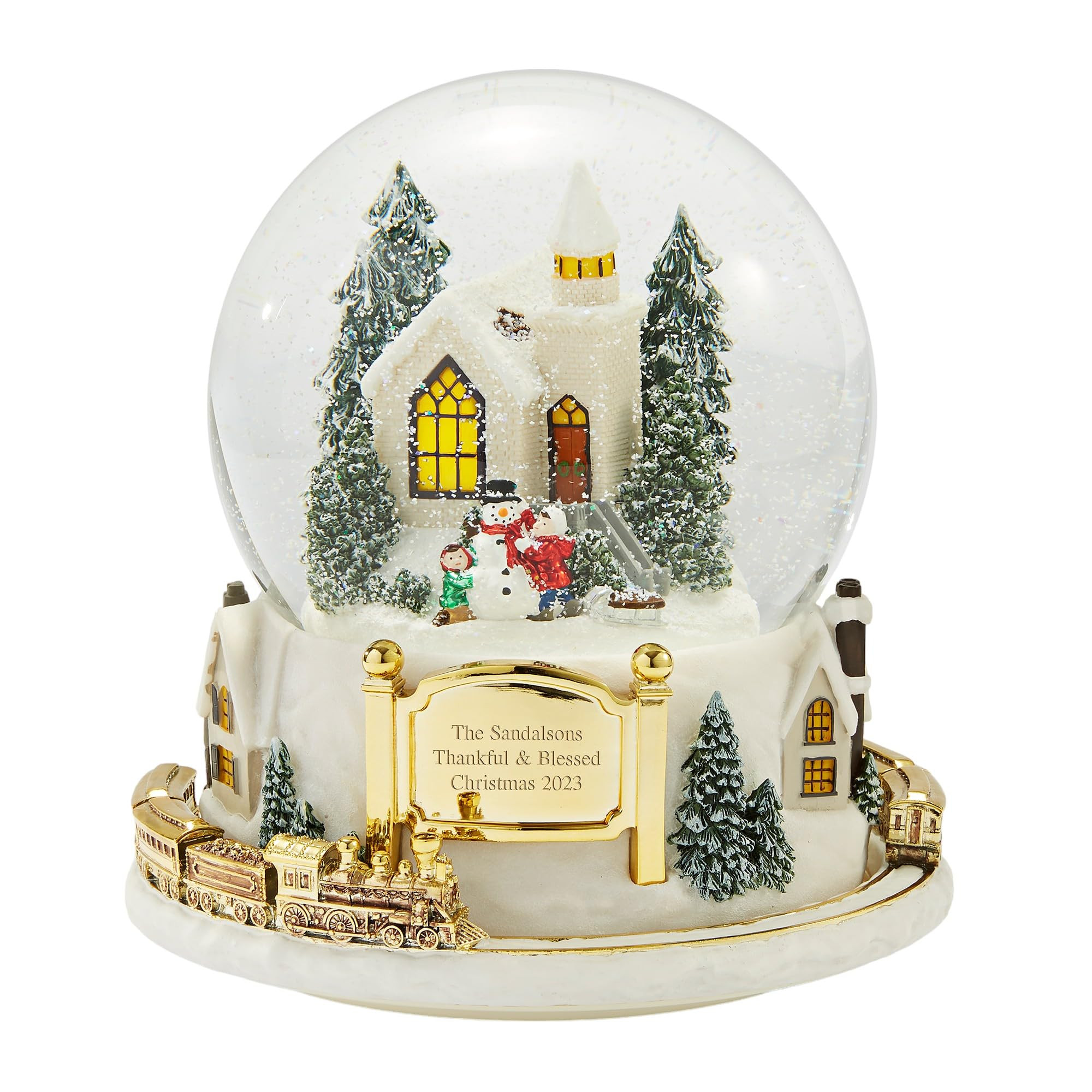 THINGS REMEMBERED Engraved Light Up Colorful Village Musical Snow Globe, Plays Joy to The World Music, Beautiful and Unique Christmas Decor(Free Customization) | Amazon (US)