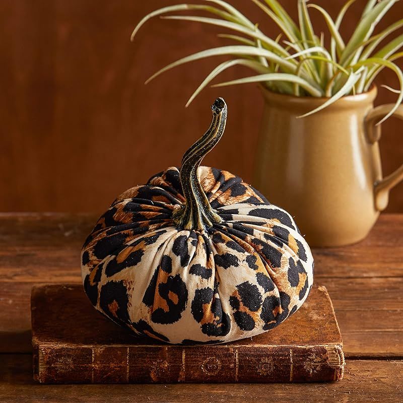 Small Leopard Print Fabric Pumpkin, Handmade Home Decor, Modern Rustic Holiday Mantle Decor, Fall... | Amazon (US)
