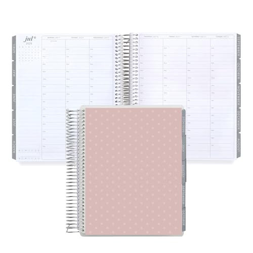 Erin Condren 12-Month Spiral Life Planner (Jan 2025 - Dec 2025) | 7x9 Weekly Planner with Monthly Calendars | Canvas Asterisk Covers, Canvas Interior, Hourly Layout, Platinum Coil | Amazon (US)