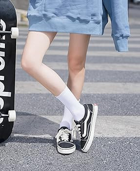 Irisbear Womens Crew Socks Casual Athletic Gym LightWeight Thin Cotton Socks 5 Pairs | Amazon (US)