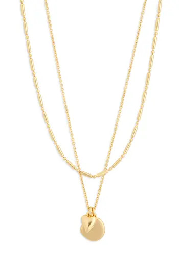Madewell Heart Pendant Layered Chain Necklace in Vintage Gold at Nordstrom Rack | Nordstrom Rack