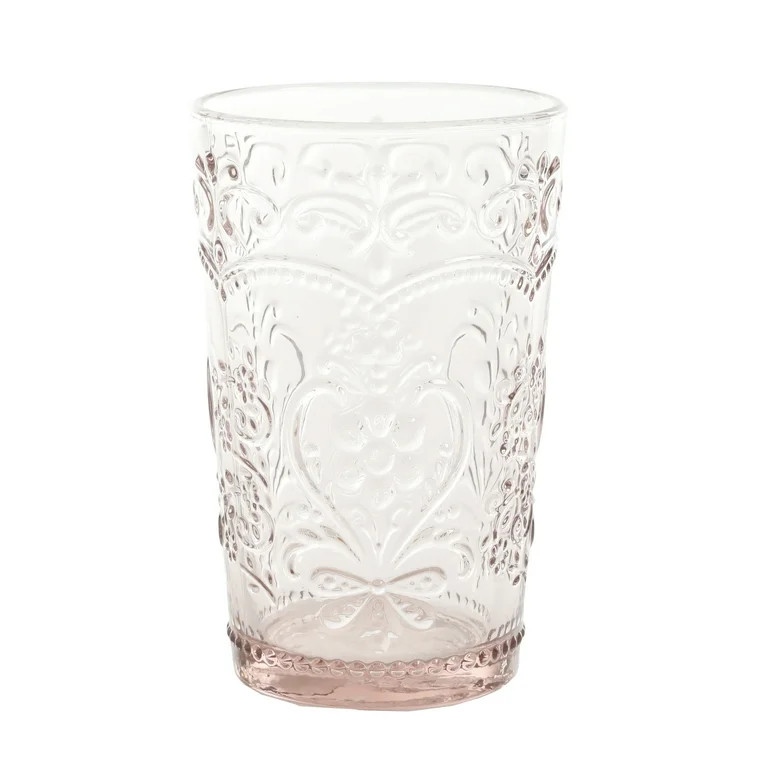 The Pioneer Woman Amelia Pink 15.22-Ounce Glass Tumblers, Set of 4 | Walmart (US)