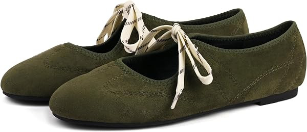 Lace Up Ballet Flats for Women Mary Jane Shoes | Amazon (US)