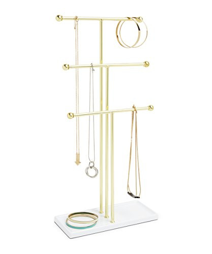 Umbra Trigem Hanging Jewelry Organizer Tiered Tabletop Countertop Free Standing Necklace Holder D... | Amazon (US)