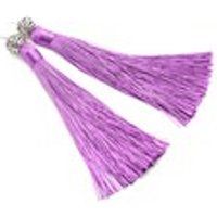 Long Purple Earrings Silk Tassel Earrings Tassel Earrings Purple Long Earrings Long Statement Earrin | Etsy (US)