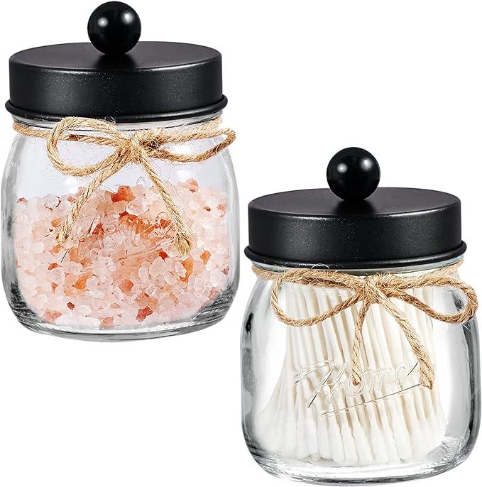 SheeChung Apothecary Jars Set,Mason Jar Decor Bathroom Vanity Storage Organizer Canister,Premium ... | Amazon (US)