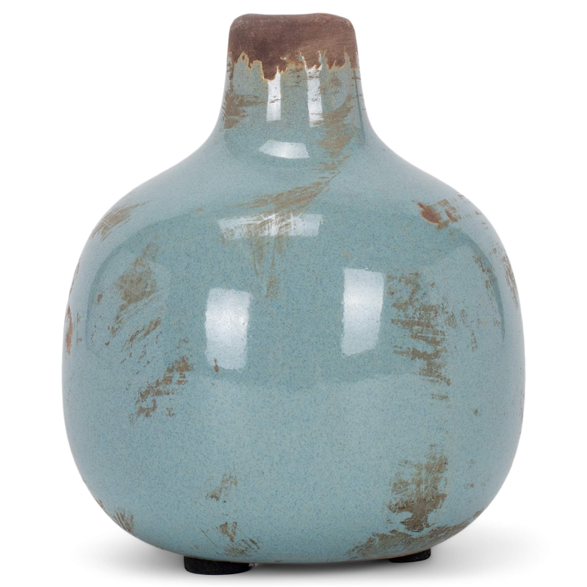 47th & Main Rustic Ceramic Vase, Mini, Gray-Blue | Amazon (US)