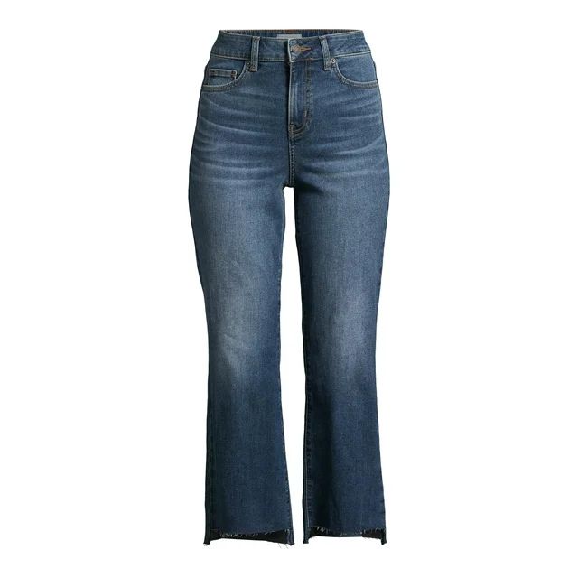 Time and Tru Women's and Women's Plus High Rise Step Hem Kick Flare Jeans, 26" Inseam, Sizes 2-20 | Walmart (US)
