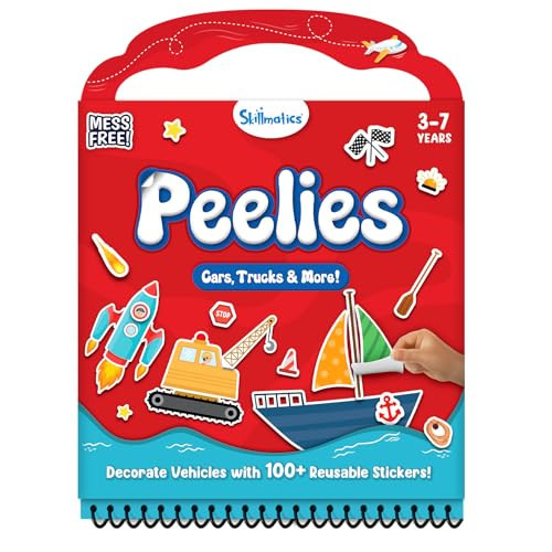 Skillmatics Reusable Sticker Activity Book - Peelies, 100+ Reusable Stickers, 6 Pictures, Mess-Free Fun for Kids, Creative Play & Travel Toy, Gifts for Boys & Girls Ages 3, 4, 5, 6, 7 | Amazon (US)