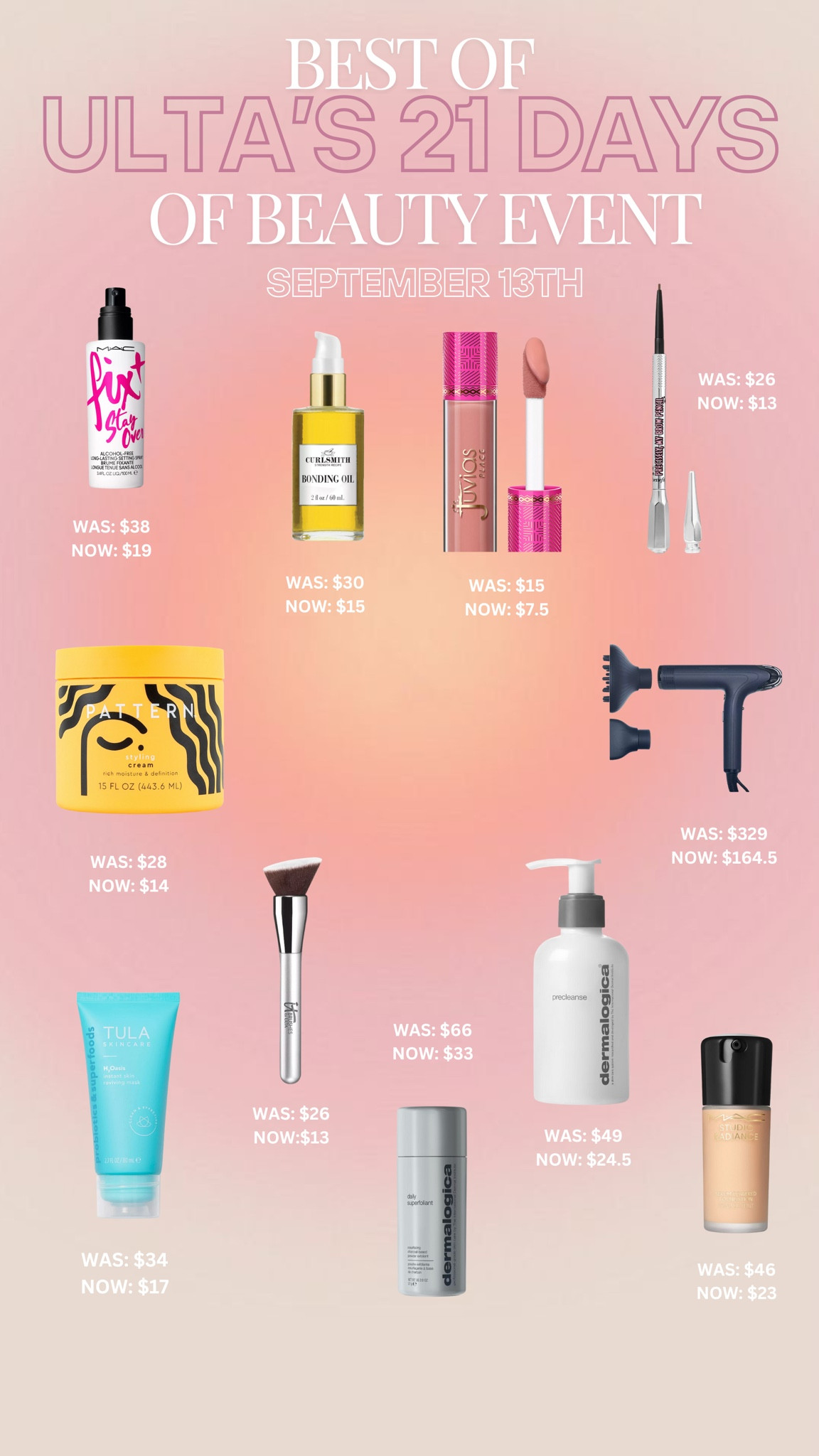 September 13 — Ulta 21 Days of Beauty Deals! 

#LTKFindsUnder50 #LTKSaleAlert #LTKBeauty