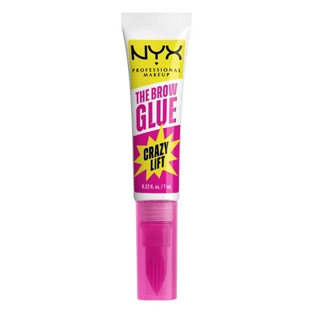 NYX Professional Makeup The Brow Glue Crazy Lift, Shaping Flake-Proof Eyebrow Gel, 24 Hour Hold, Clear, 0.23 fl oz | Walmart (US)