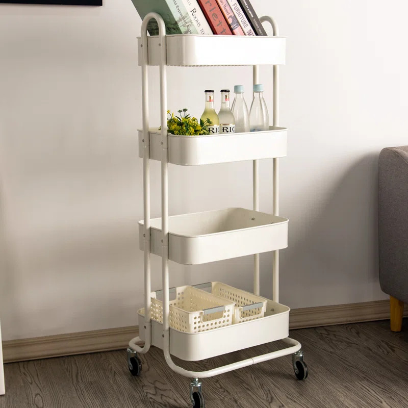 4 Tier Metal Rolling Utility Cart | Wayfair North America