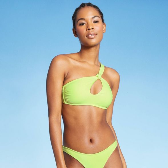 Juniors' Cut Out One Shoulder Bikini Top - Xhilaration™ Light Green | Target