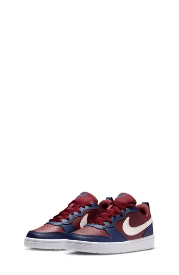 Nike Kids' Court Borough Low Top Sneaker in Dark Red/Soft Pearl/Navy at Nordstrom Rack, Size 6 M | Nordstrom Rack