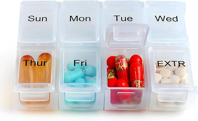 Weekly Travel Pill Organizer Case for Purse with Removable 7 Day Box, Fashionable Pill Container ... | Amazon (US)