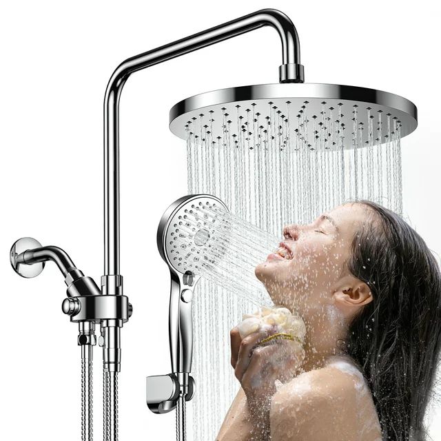 Ambicasa Luxury Dual Showerhead Combo, 10" Rainfall Shower Head & 5" Handheld High Pressure Showe... | Walmart (US)