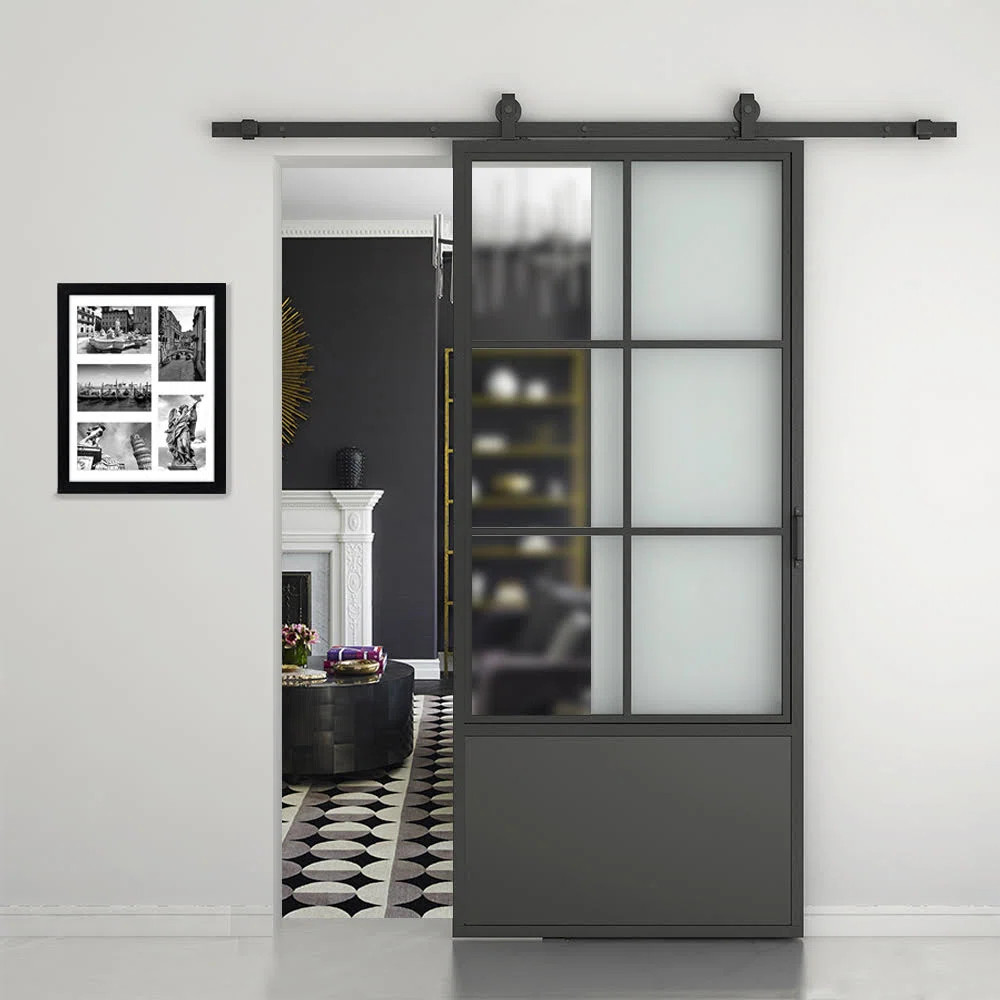84'' Glass with Installation Hardware Kit Barn Door | Wayfair North America