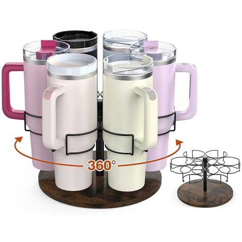 Water Bottle Organizer for Stanley 40 oz, Rotating Stanley Cup Organizer Holder, Patented Product... | Amazon (US)