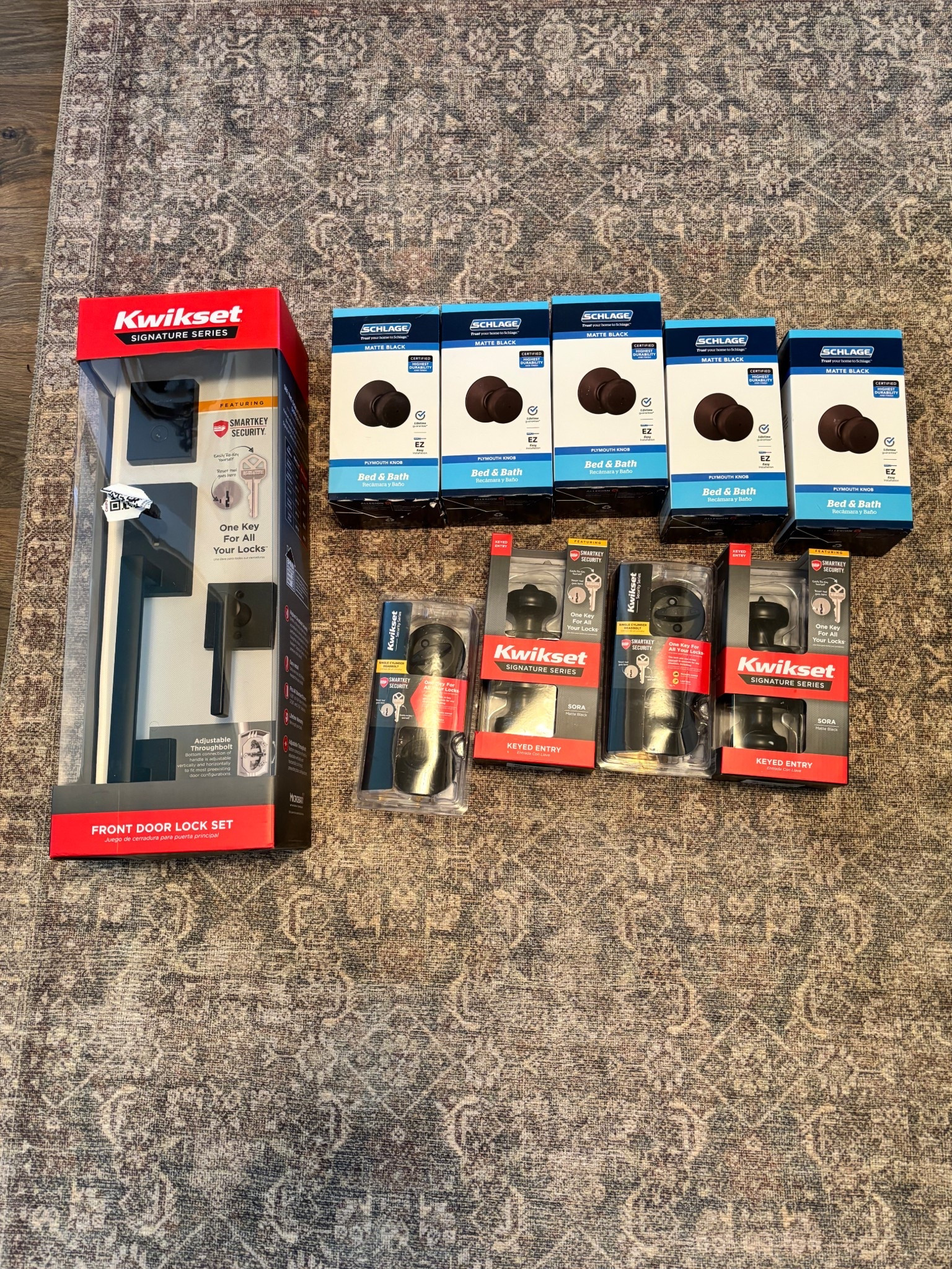 Upgrade at our front door hardware, back door, deadbolt, and knob, and the door leading to the garage as well. Also did some of our interior doors.

#LTKmomlife #LTKHome #LTKU