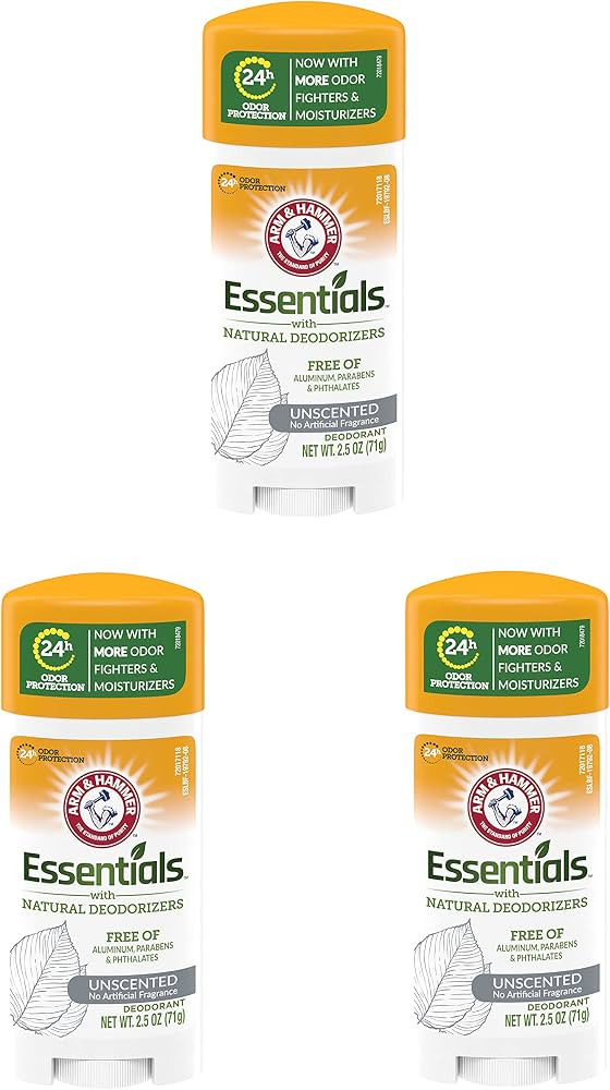 Arm & Hammer Deodorant 2.5 Ounce Essentials Unscented (73ml) (3 Pack) | Amazon (US)