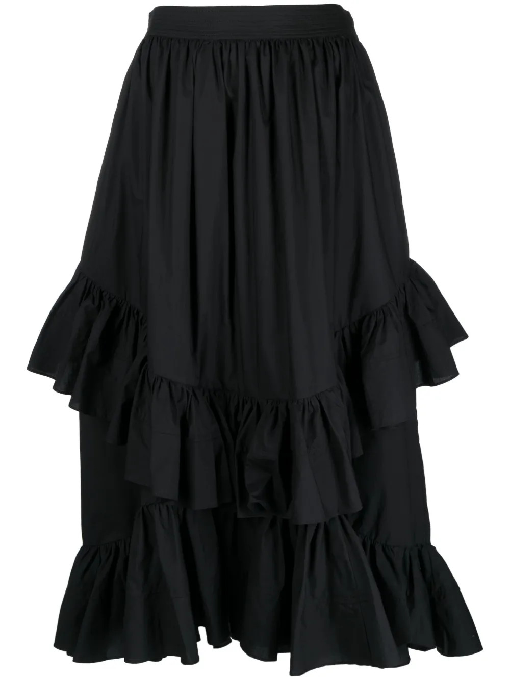 ruffled cotton midi skirt | Farfetch Global