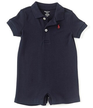 Baby Boys Short Sleeve Polo Interlock Shortall | Dillard's