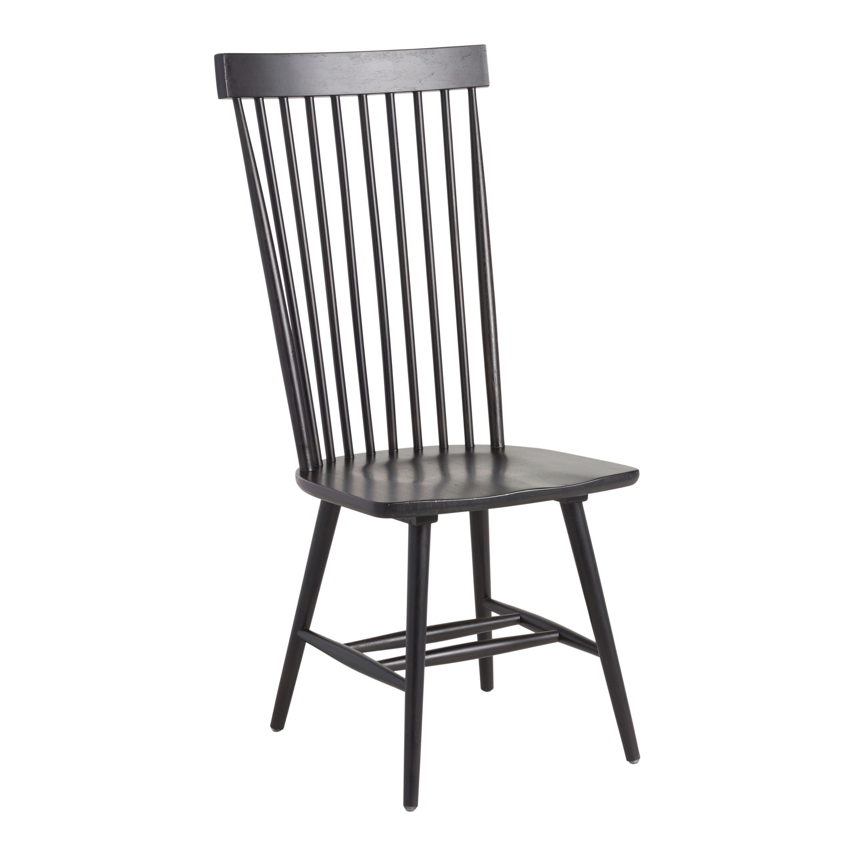 Kamron Black Wood Windsor Style Dining Chair Set of 2 | World Market