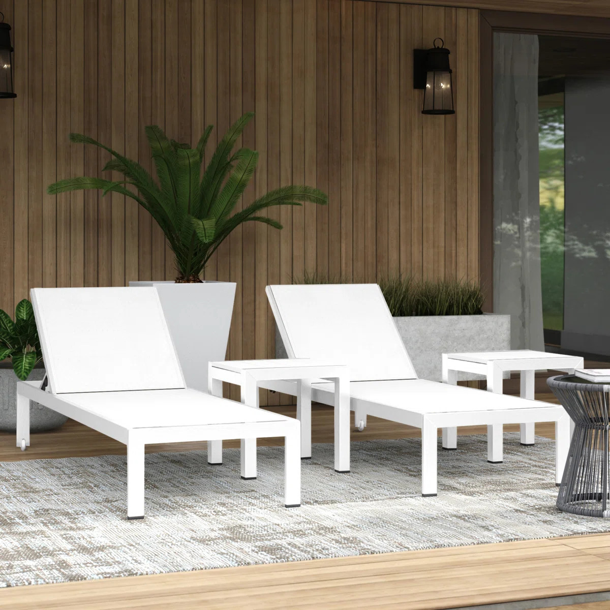 Aynura 4 Piece 76'' Long Reclining Chaise Lounge Set | Wayfair North America