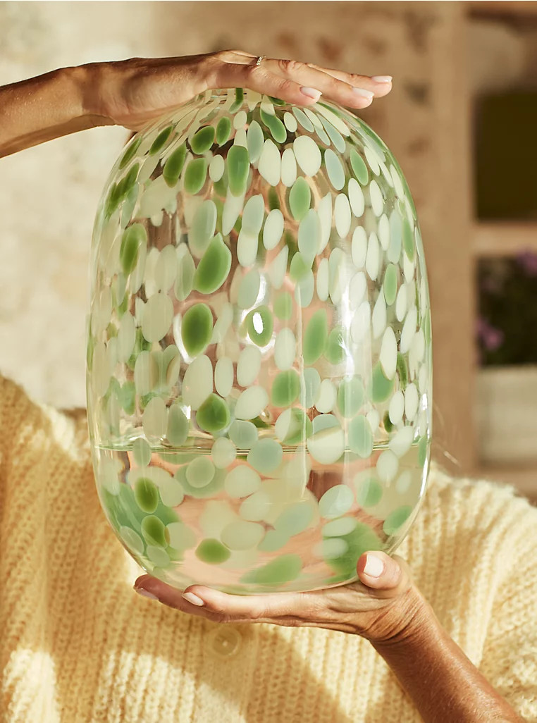 Green Handmade Extra Large Confetti Vase | George