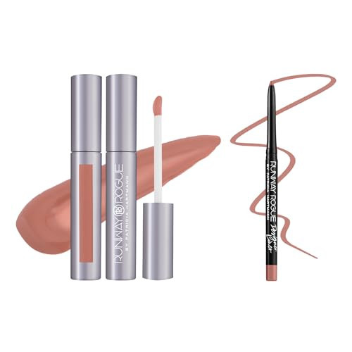 Runway Rogue Classic Gloss ‘Supermodel’, Medium-Sheer Nude Hydrating Lip Gloss with Spotlight, Matte Light-Beige Lip Liner and Sharpener | Amazon (US)