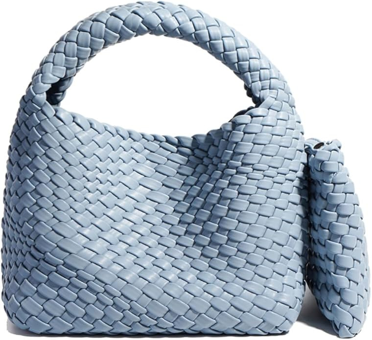 JINMANXUE Fashion Mini Handbag For Women, Woven Tote Bucket Composite Bag Knitting Chain Bags, Cr... | Amazon (US)