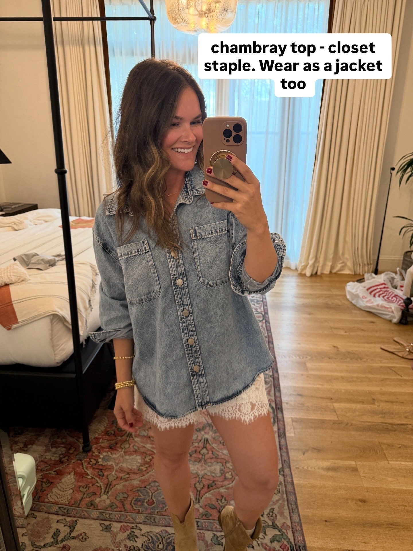 Linking an updated version of this chambray top from Walmart such as closet staple wear so many ways even as a shacket! #walmartfashion #walmartfinds 

#LTKSaleAlert #LTKOver40 #LTKootd