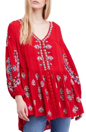 Women's Free People Arianna Tunic, Size X-Small - Red | Nordstrom
