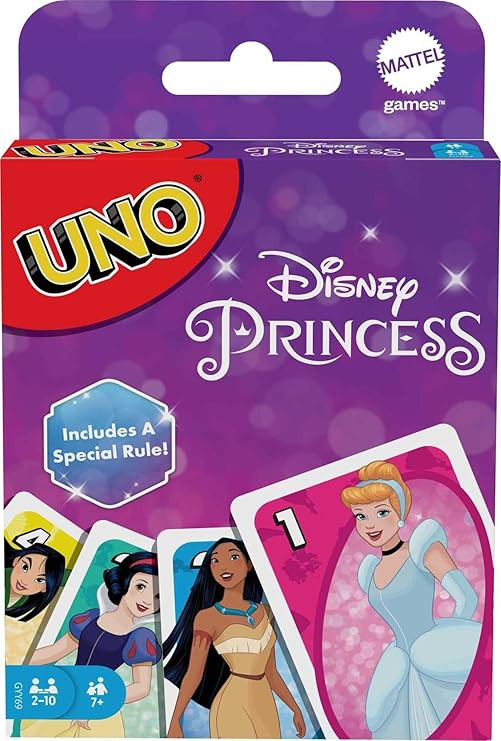 Mattel Games UNO Disney Princesses Card Game for Kids & Family Nights, Themed Deck & Special Rule... | Amazon (US)