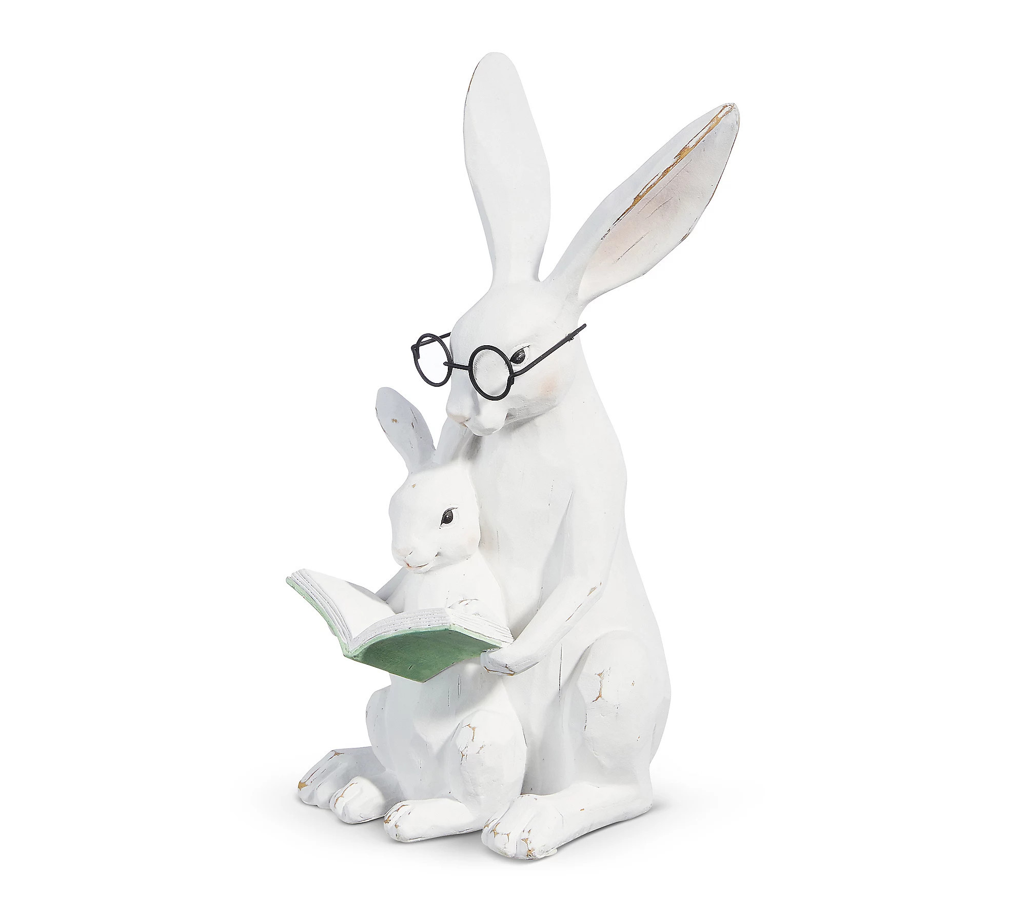 RC Home Decor-11"" Easter Bunny w/Baby Reading B ook | QVC