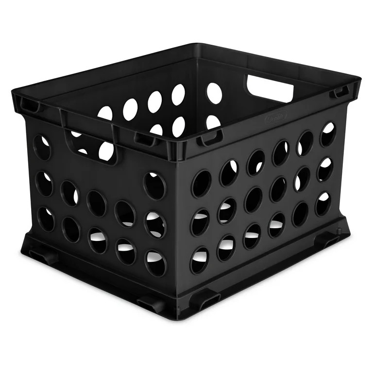 Sterilite Plastic Storage Cube / File Crate, 17 1/4” L x 14 1/4” W x 10 5/8” H, Black, Back... | Walmart (US)