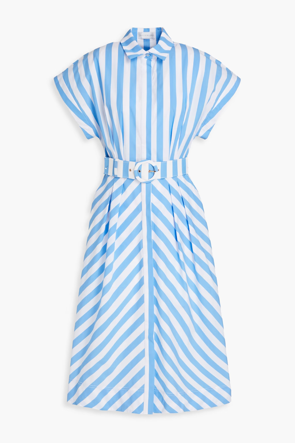 Mimi belted striped cotton-blend poplin midi shirt dress | The Outnet (US and CA)
