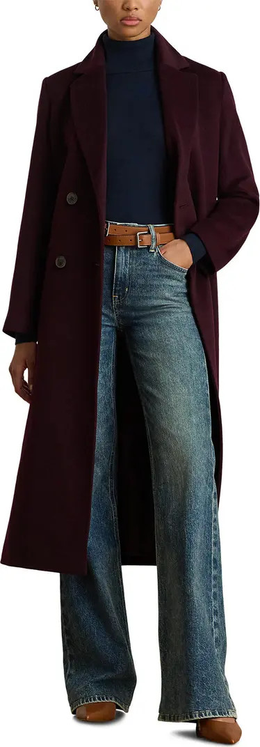 Lauren Ralph Lauren Double Breasted Wool Blend Reefer Coat | Nordstrom | Nordstrom