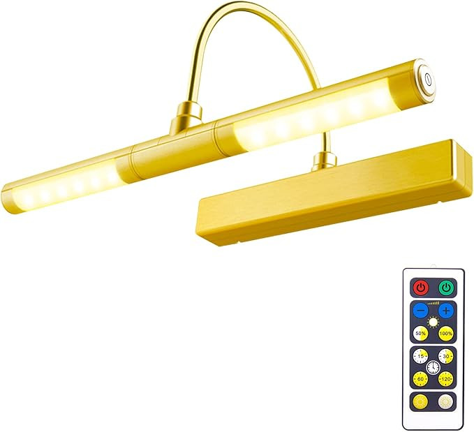 BIGLIGHT Wireless Battery Powered Bright LED Picture Light with Remote Control, 13 Inch Swivel Li... | Amazon (US)