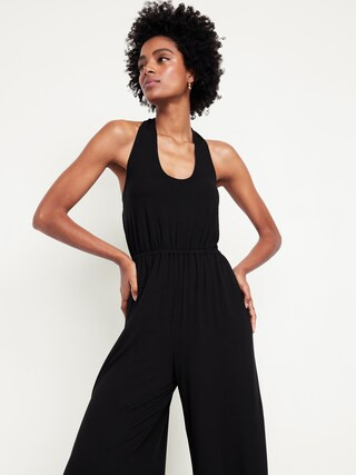 Waist-Defined Halter Jumpsuit | Old Navy (US)